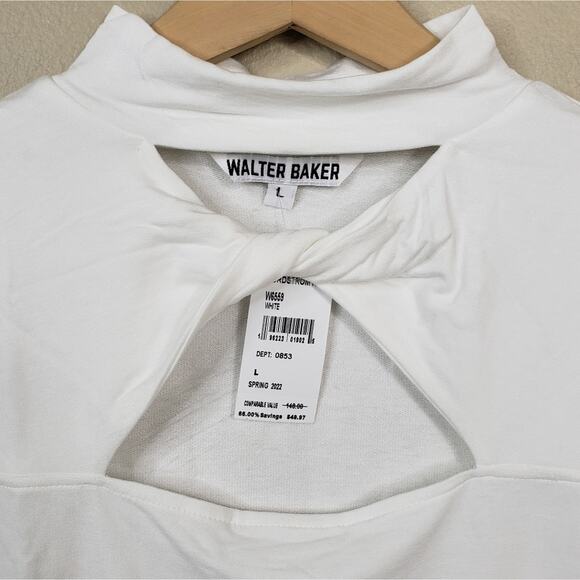 Walter Baker Womens Large Shelby Cut Out Top in White NEW - Picture 8 of 11